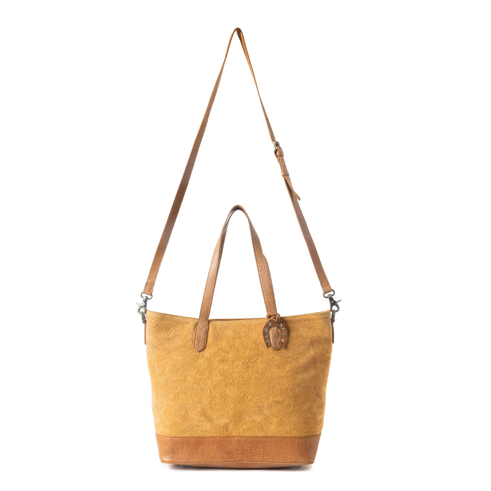 Amber Dune Leather Bag in Rustic Mustard - Myra USA