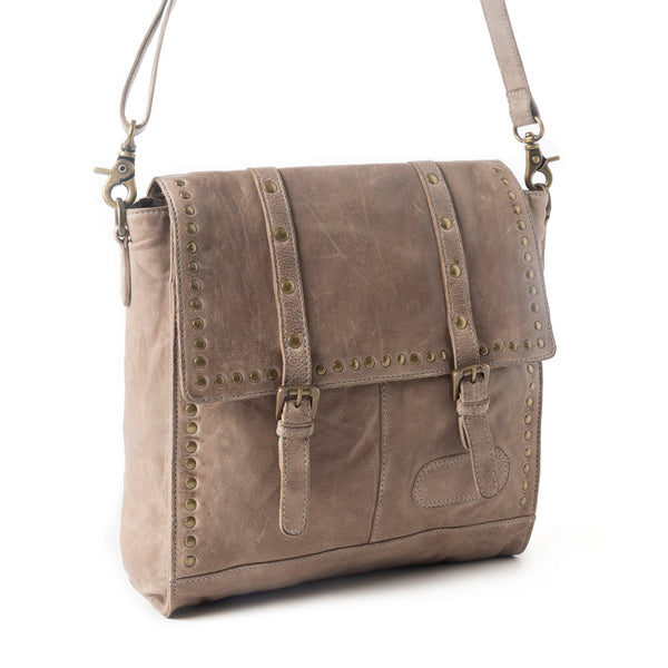 Western Rune Leather Crossbody Bag in Ashwood Tan - Myra USA