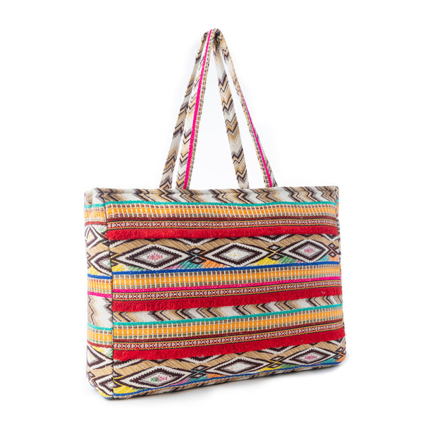 Myra Heritage Sol Weekender Bag in Sunset Orange - Myra USA