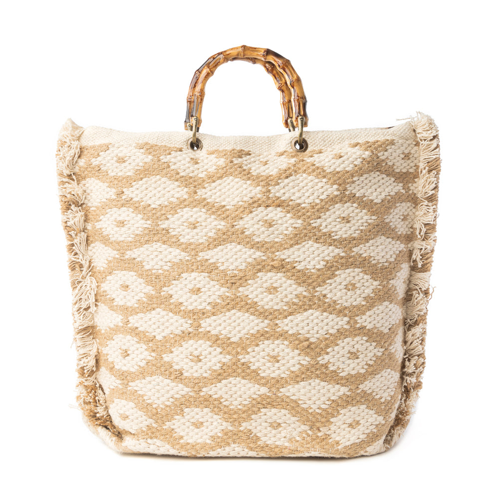 Myra Solana Weave Hand Embroidered Tote Bag in Sunlit Glow