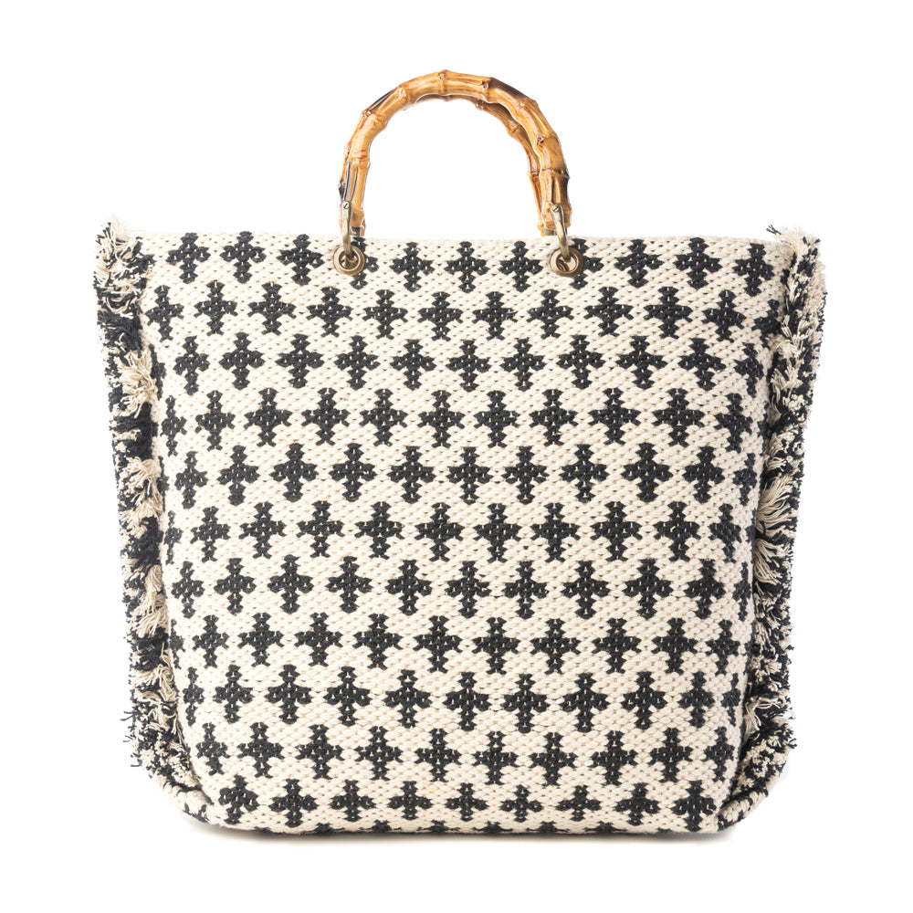 Myra Starlit Loom Hand Embroidered Tote Bag in Twilight Sand