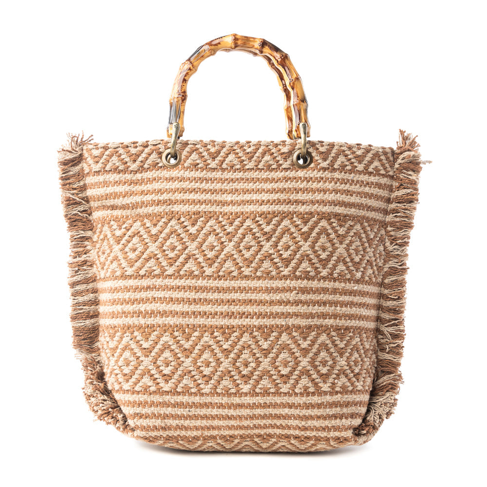 Myra Mesa Pioneer Hand Embroidered Tote Bag in Amber Grain