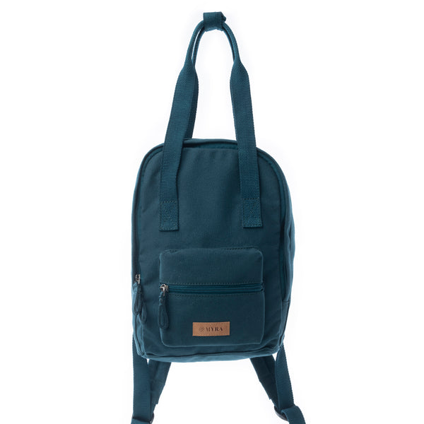 Myra Summit Blue Cotton Backpack in Marine Blue - Myra USA