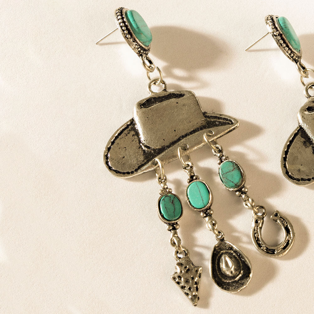 Ranch Queen Earrings in Saddle Silver - Myra USA