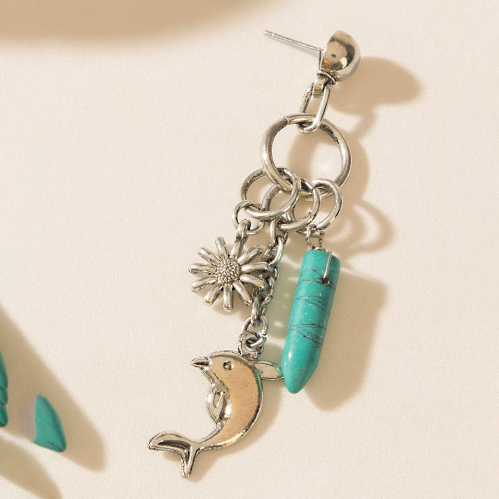 Laguna Luna Earrings in Cyan Silver - Myra USA