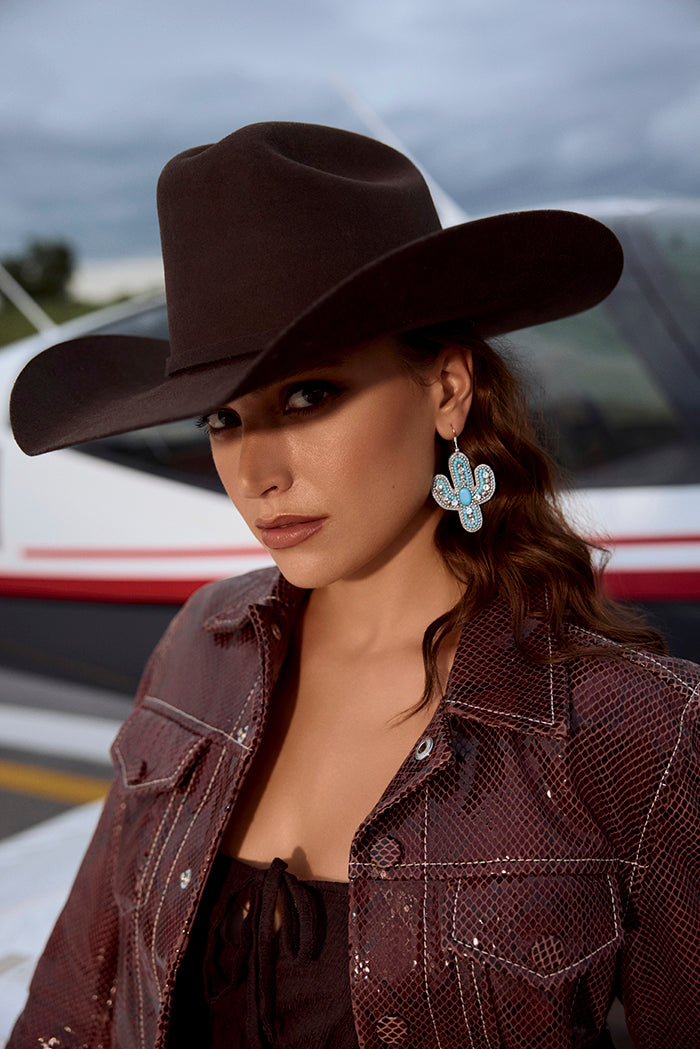 Jolene Bloom Earrings in Cactus Blue