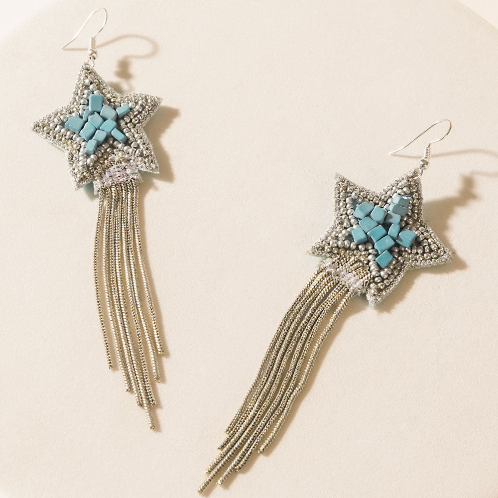 The Loretta Earrings in Sky Silver