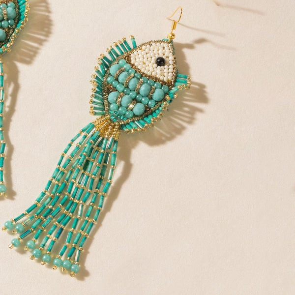 Marina Flame Earrings in Tuscon Teal - Myra USA