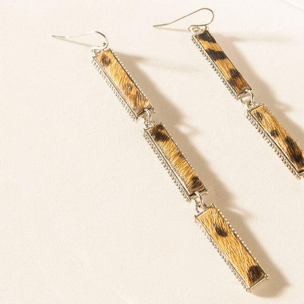 The Montana Streaks Earrings in Speckle Brown - Myra USA