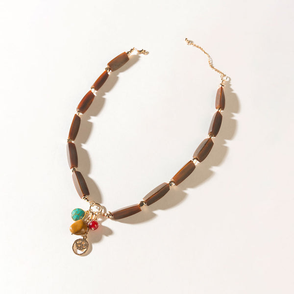 The Elowen Necklace in Cedar Brown - Myra USA