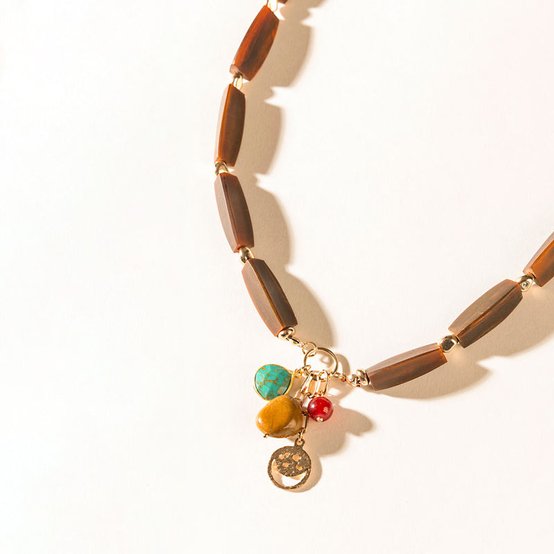 The Elowen Necklace in Cedar Brown
