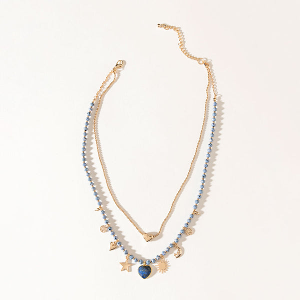 Celeste Charm Necklace in Desert Gold - Myra USA