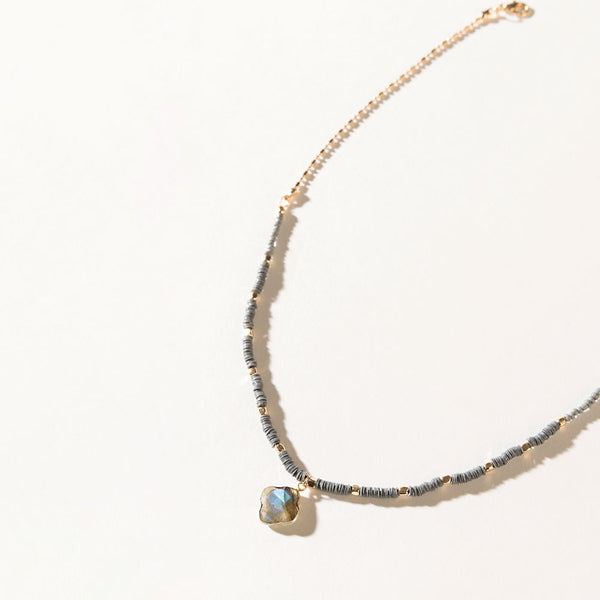 Odessa Stone Necklace in Shadow Quartz - Myra USA