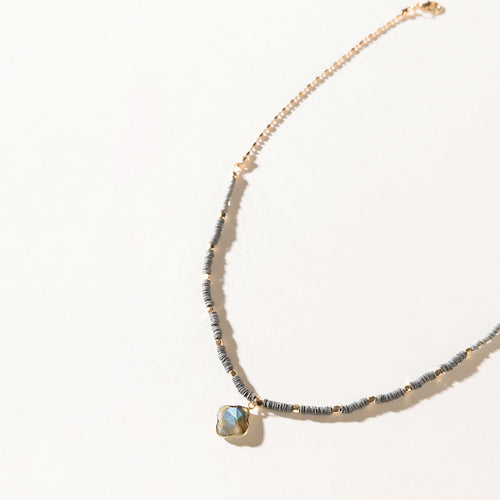 Odessa Stone Necklace in Shadow Quartz - Myra USA