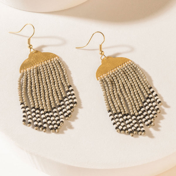 Monroe Fringe Earrings in Dusty Gold
