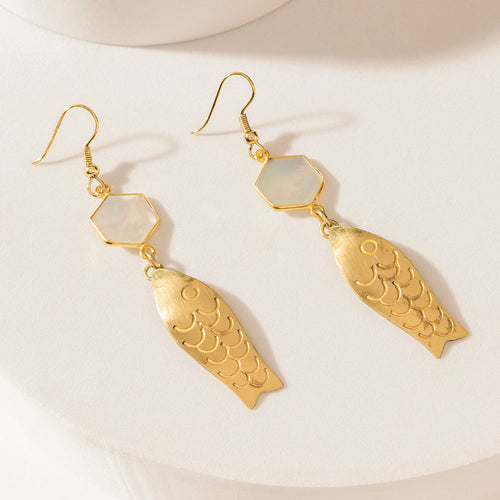 Odessa Charm Earrings in Brass Glow - Myra USA