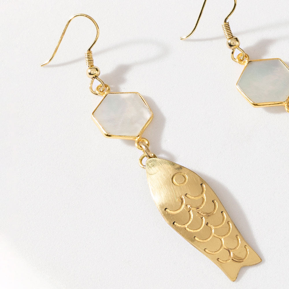 Odessa Charm Earrings in Brass Glow