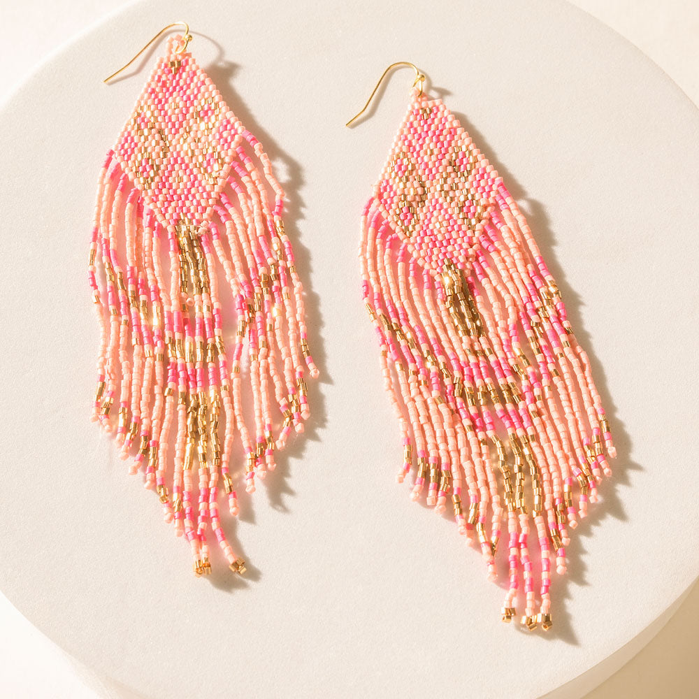 Rosabelle Fringe Earrings in Blush Pink
