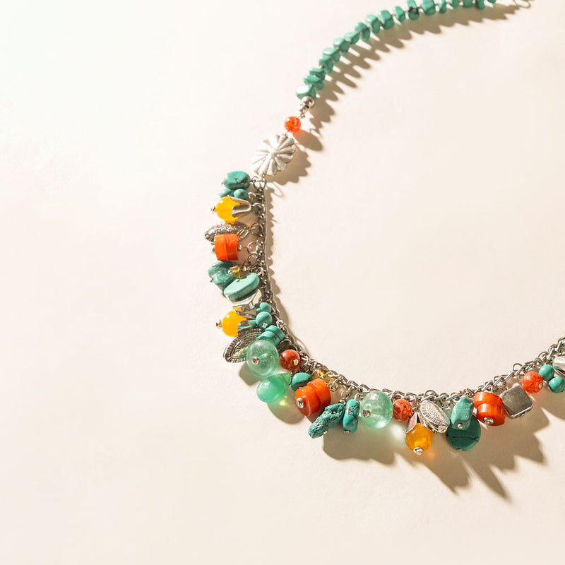Mesa Mosaic Necklace in Sunset Turquoise