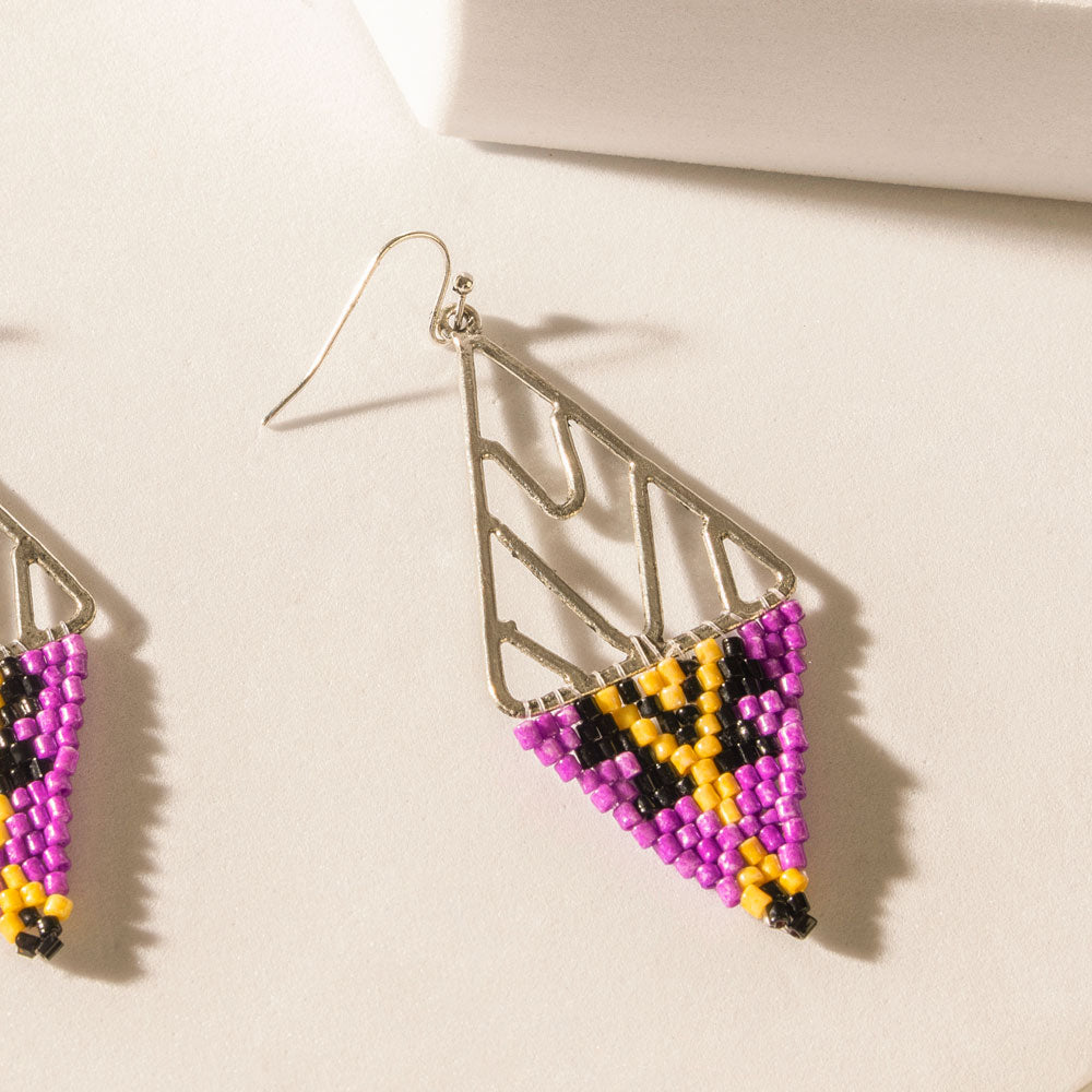 The Maya Earrings in Amethyst Black