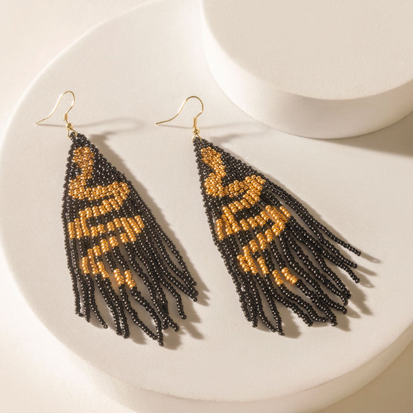 Gilded Python Earrings in Molten Black