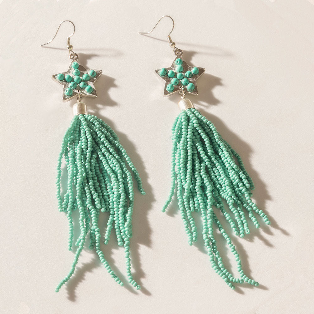 Skyfall Nova Earrings in Turquoise Blaze - Myra USA