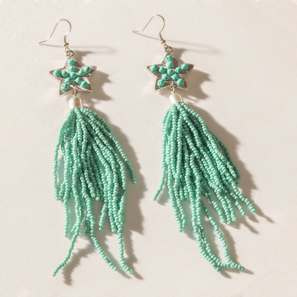 Skyfall Nova Earrings in Turquoise Blaze - Myra USA
