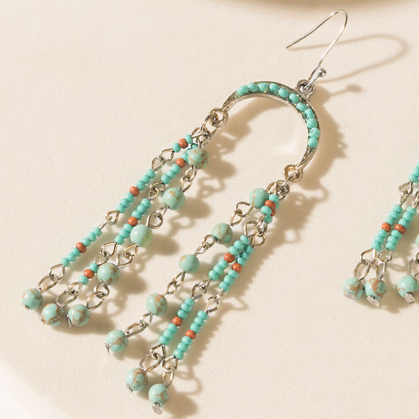 Twin Oasis Drop Earrings in Ocean Blue