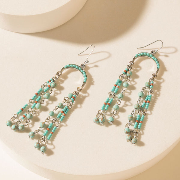 Twin Oasis Drop Earrings in Ocean Blue