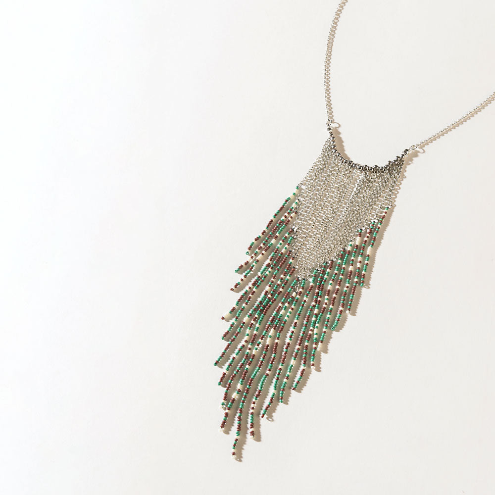 Northern Lights Necklace in Frosted Silver - Myra USA