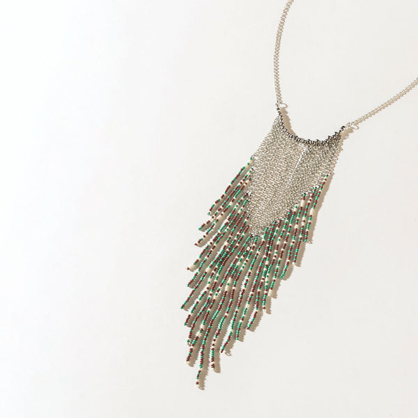 Northern Lights Necklace in Frosted Silver - Myra USA