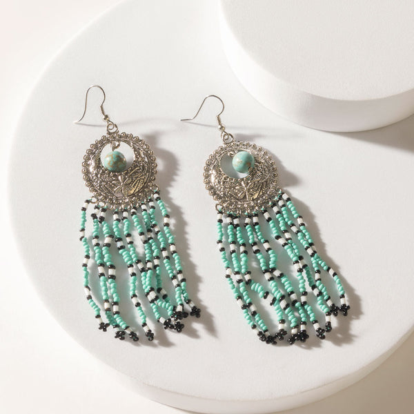 Night at Navajo Earrings in Deep Blue