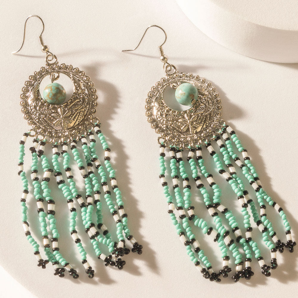 Night at Navajo Earrings in Deep Blue