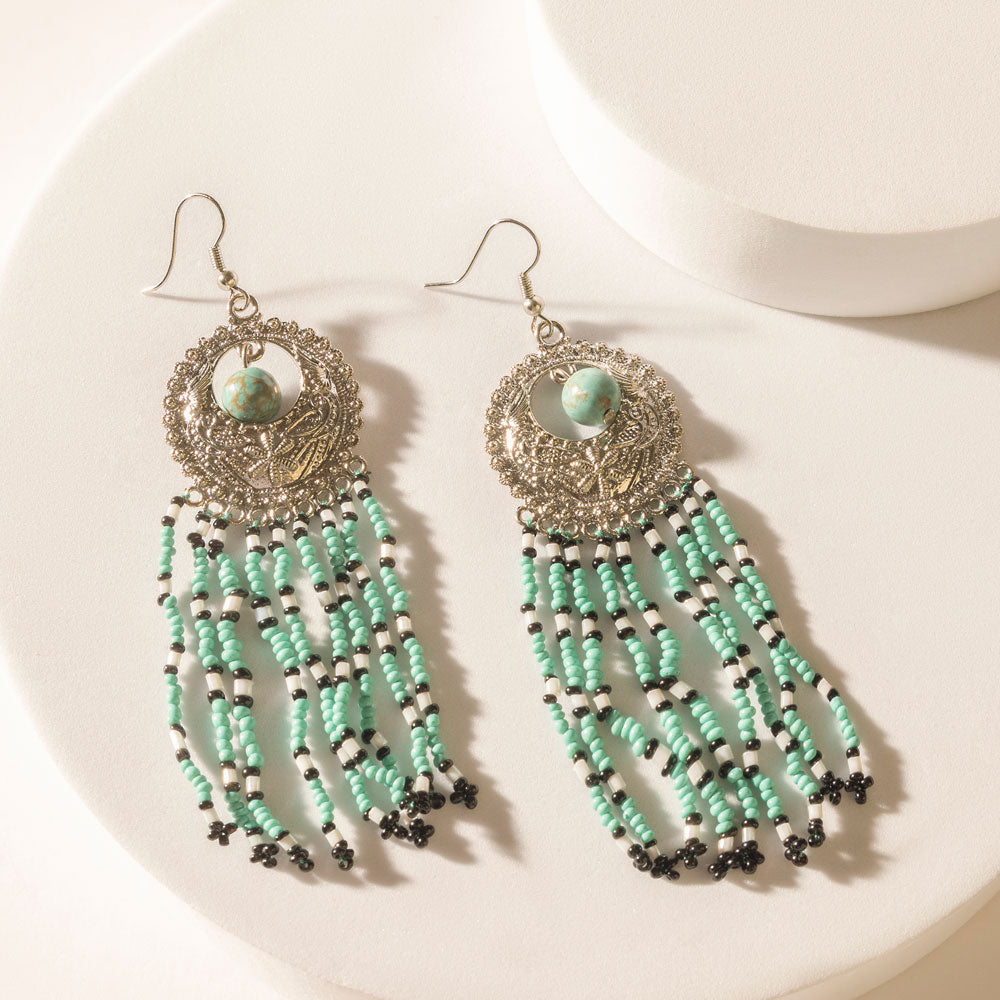 Night at Navajo Earrings in Deep Blue