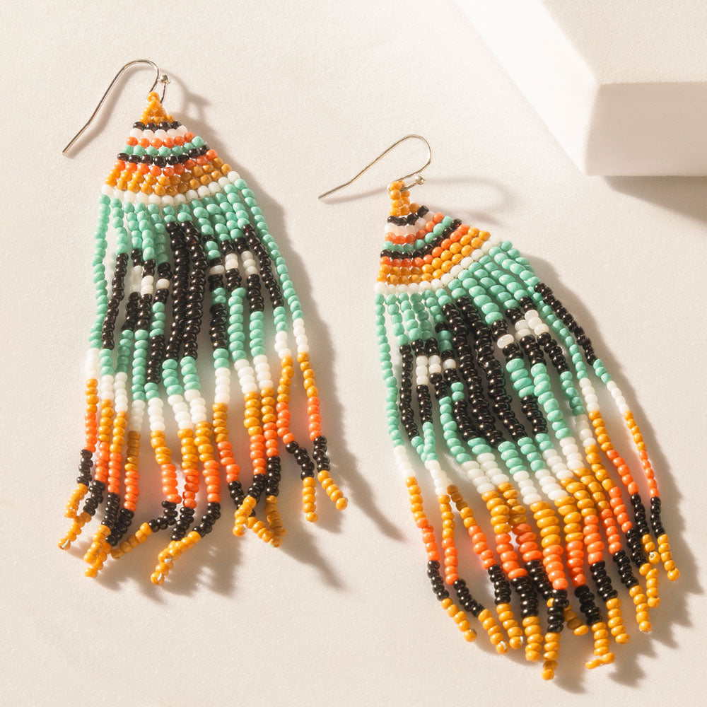 The Eagle Spoke Earrings in Sunny Teal - Myra USA