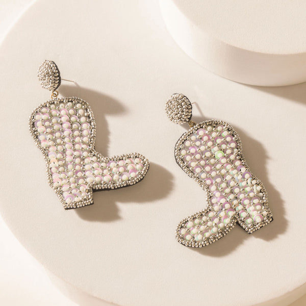 Starlight Rodeo Earrings in Pearl White - Myra USA
