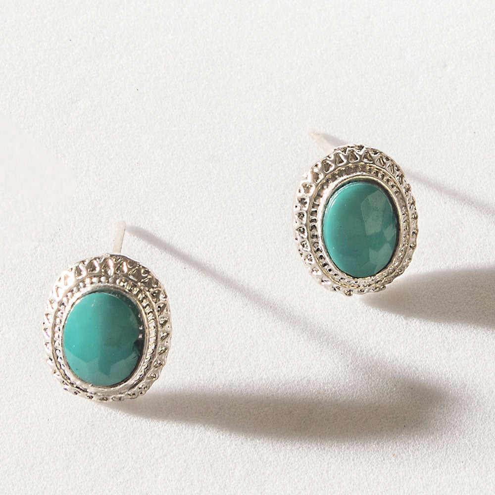 Myra Turquoise Trails & Silver Tales Set of 16 Earrings