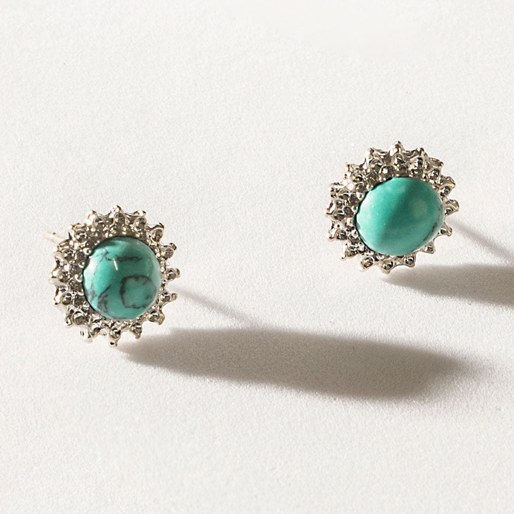 Myra Turquoise Trails & Silver Tales Set of 16 Earrings