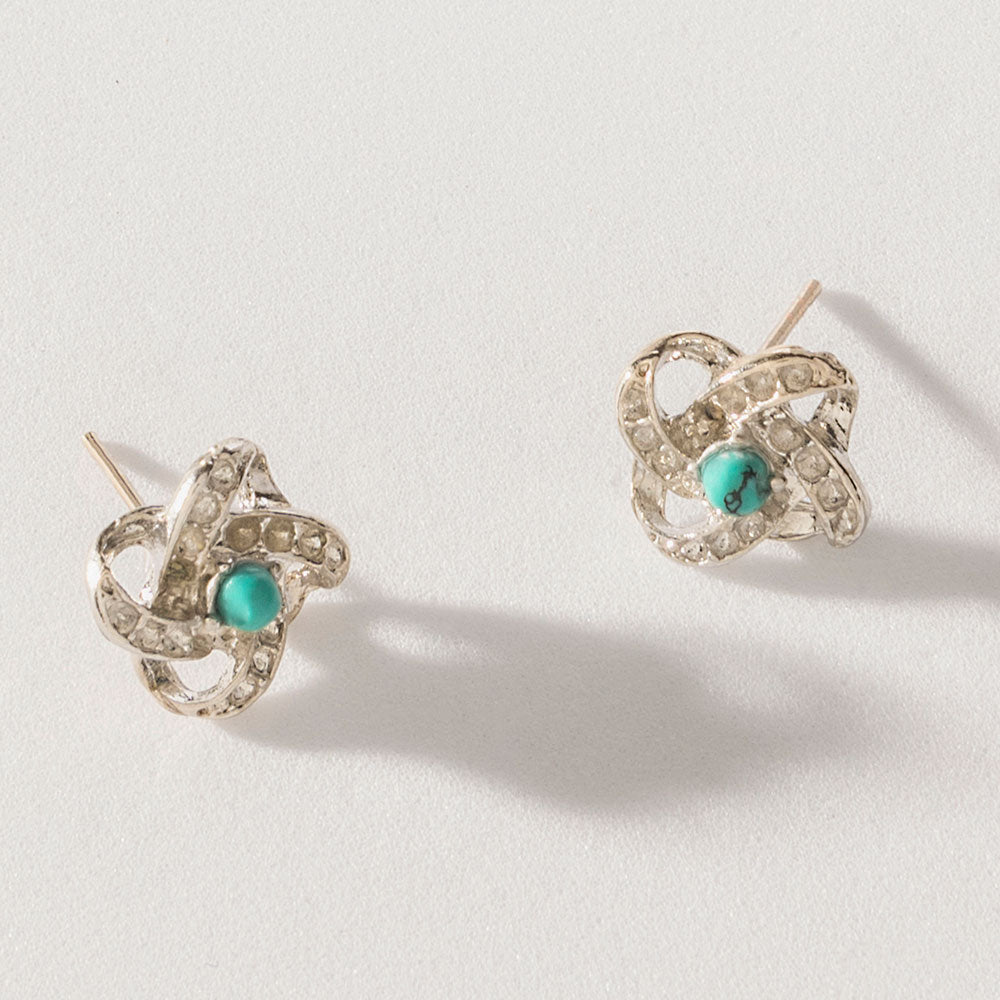 Myra Turquoise Trails & Silver Tales Set of 16 Earrings