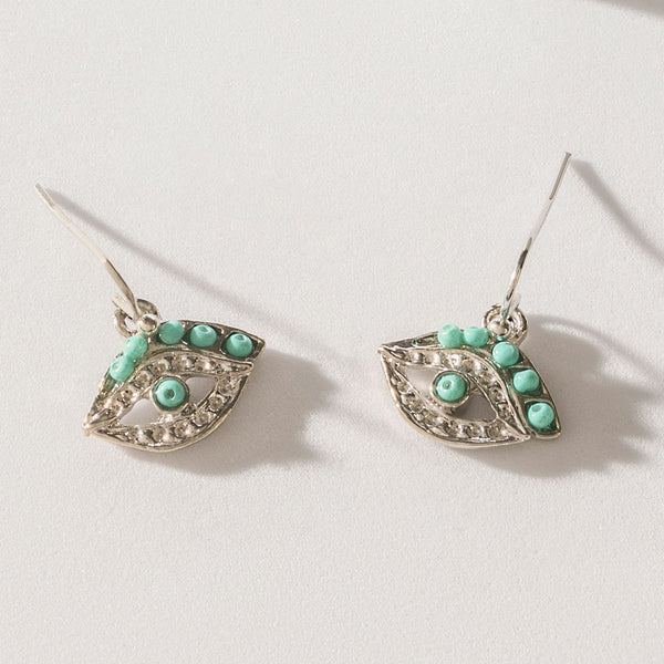 Myra Turquoise Trails & Silver Tales Set of 16 Earrings - Myra USA
