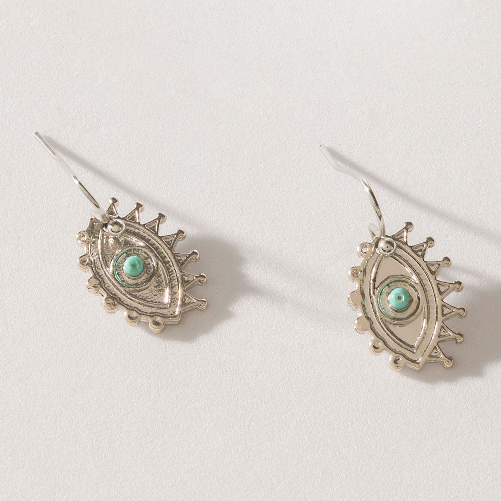 Myra Turquoise Trails & Silver Tales Set of 16 Earrings