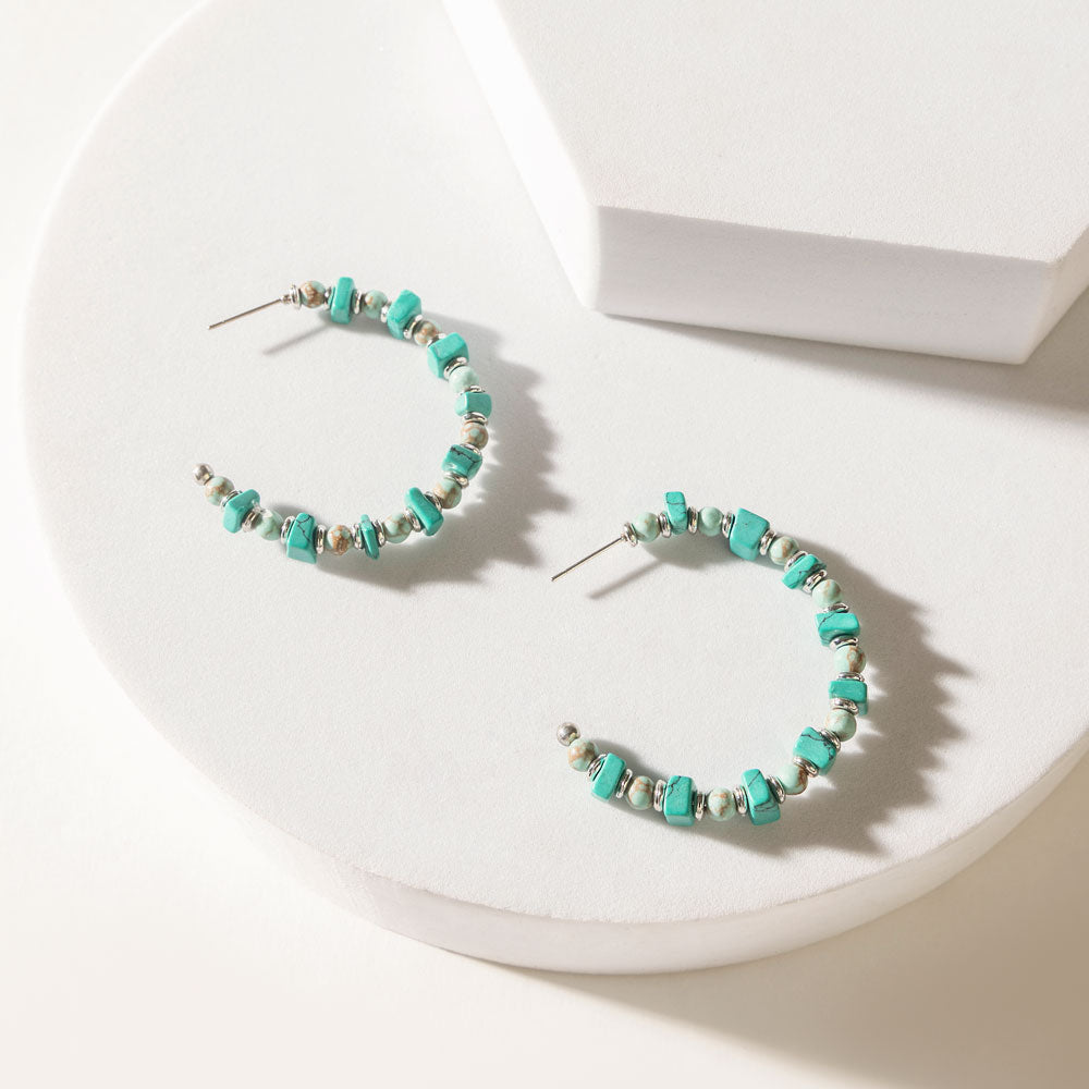 Myra Turquoise Trails & Silver Tales Set of 16 Earrings