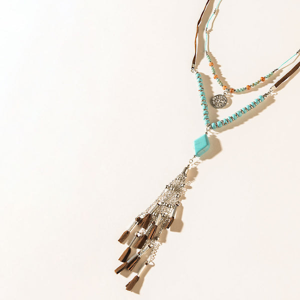 Two Moons Spell Earrings in Mesa Blue - Myra USA