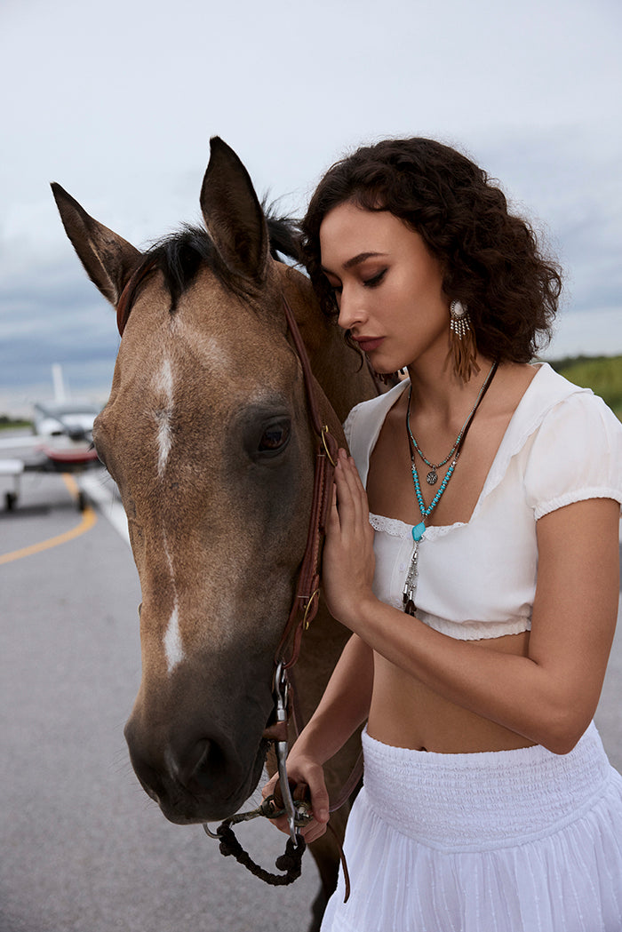 Two Moons Spell Earrings in Mesa Blue