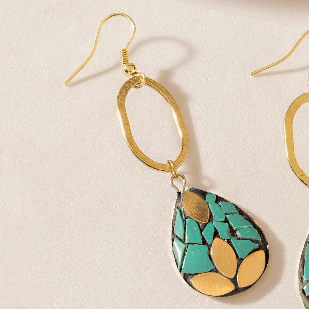 Verdestone Earrings in Desert Teal - Myra USA