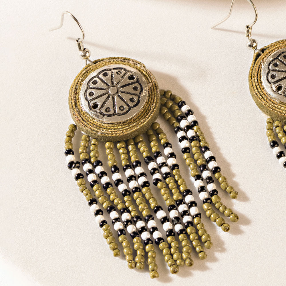 Cheyenne Drop Earrings in Char Black - Myra USA