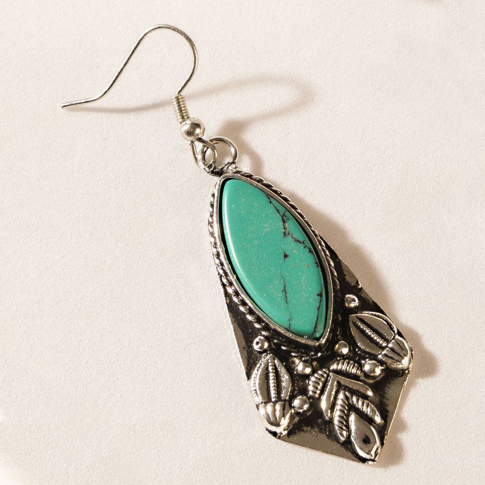 Prairie Armor Earrings in Saddle Teal - Myra USA