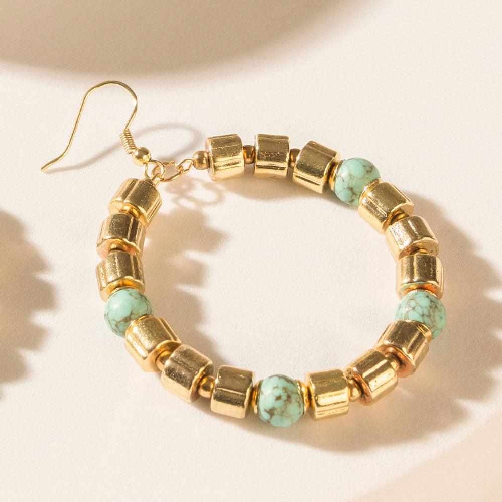 Goldrush Glow Earrings in Sunfire Teal - Myra USA