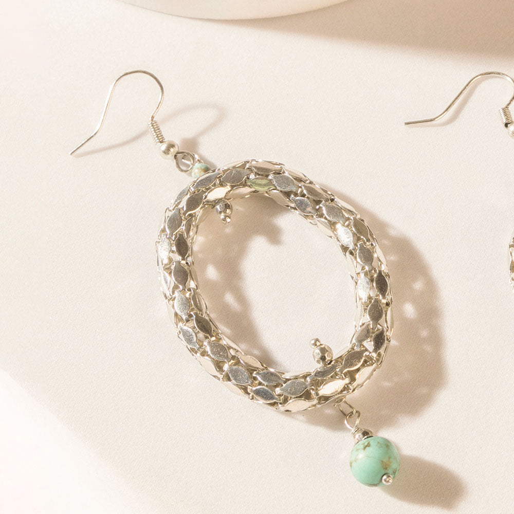 Looping Lariat Earrings in Starry Silver - Myra USA