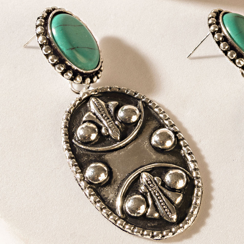 Santa Fe Seals Earrings in Moonlit Silver - Myra USA